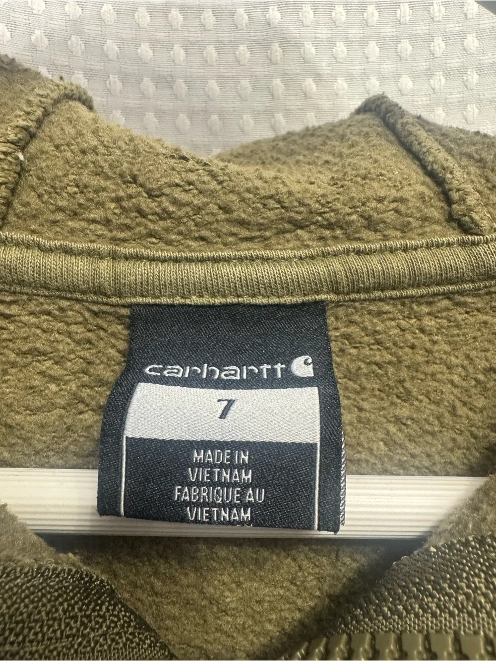 Carhartt Kids Olive Green Full-Zip Hooded Sweatshirt